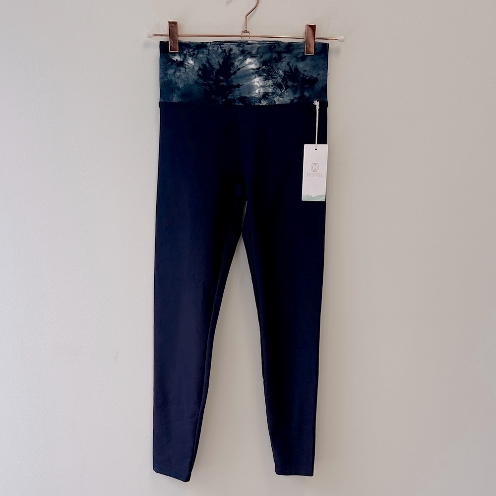 Balance Collection Sz Small Midnight Blue Marble Wash Leggings • NWT!
